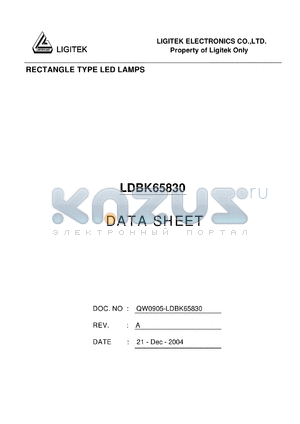 LDBK65830 datasheet - RECTANGLE TYPE LED LAMPS