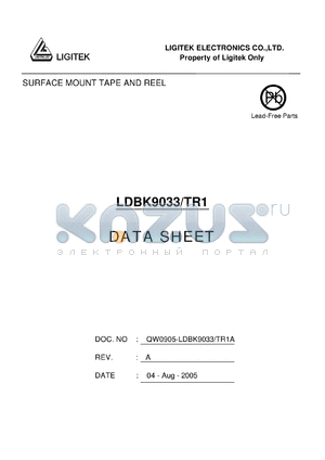 LDBK9033-TR1 datasheet - SURFACE MOUNT TAPE AND REEL