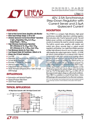 LT8610 datasheet - 42V, 2.5A Synchronous Step-Down Regulator