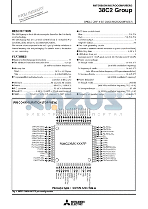 M38C24M6-XXXFP datasheet - SINGLE-CHIP 8-BIT CMOS MICROCOMPUTER