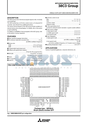 M38C30E2AXXXFP datasheet - SINGLE-CHIP 8-BIT CMOS MICROCOMPUTER