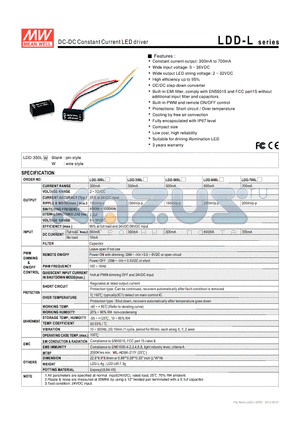 LDD-300L datasheet - DC-DC Constant Current LED driver