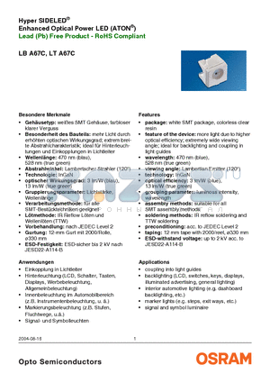 LTA67C datasheet - Lead (Pb) Free Product - RoHS Compliant