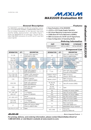 MAX2335EVKIT datasheet - Evaluation Kit