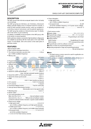 M38B79MFH-A157FP datasheet - SINGLE-CHIP 8-BIT CMOS MICROCOMPUTER