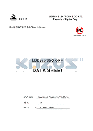 LDD325-65-XX-PF datasheet - DUAL DIGIT LED DISPLAY (0.30 Inch)
