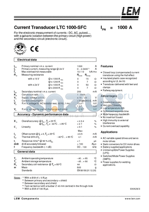 LTC1000-SFC datasheet - Current Transducer