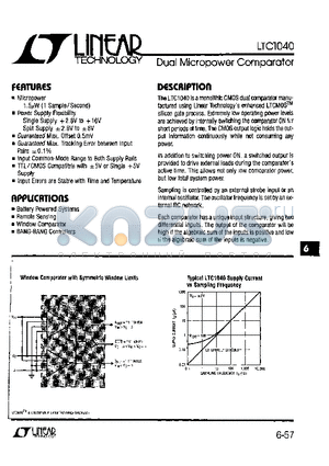 LTC1040MJ datasheet - Dual Micropower Comparator