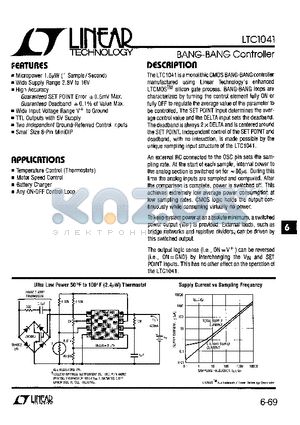 LTC1041 datasheet - BANG-BANG Controller