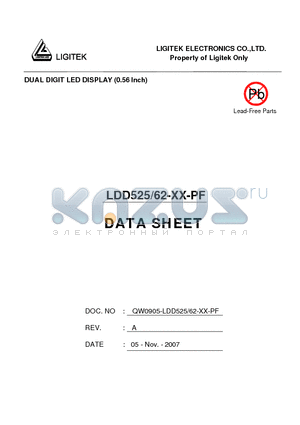 LDD525-62-XX-PF datasheet - DUAL DIGIT LED DISPLAY (0.56 lnch)