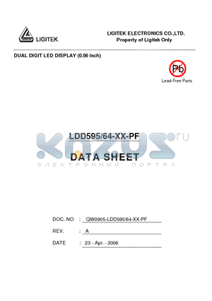 LDD595-64-XX-PF datasheet - DUAL DIGIT LED DISPLAY (0.56 lnch)