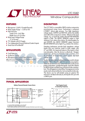 LTC1042CN8 datasheet - Window Comparator