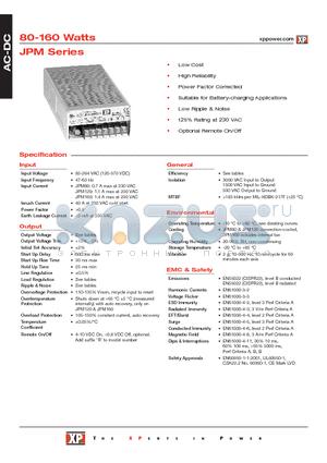 JPM80PS12 datasheet - DC-DC Power Supplies