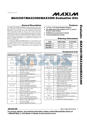 MAX2387 datasheet - Evaluation Kits