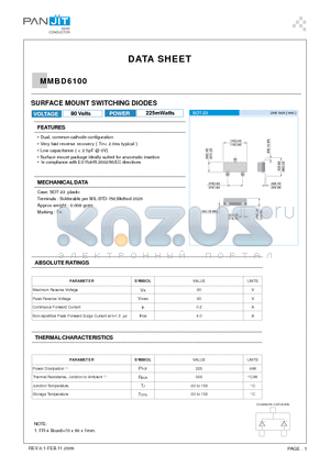 MMBD6100_09 datasheet - SURFACE MOUNT SWITCHING DIODES