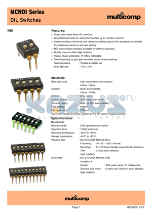 MCNDI-04S datasheet - DIL Switches