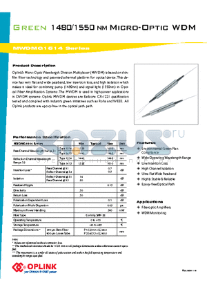 MWDMG1415001124 datasheet - Micro-Optic WDM