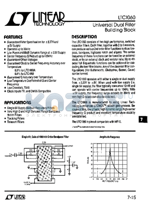 LTC1060AMJ datasheet - Universal Dual Filter Building Block