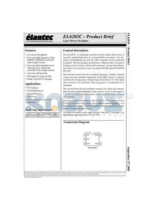 EL6203C datasheet - Laser Driver Oscillator