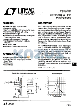 LTC1060S datasheet - Universal Dual Filter Building Block