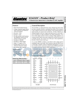 EL6242CU datasheet - 3-Channel Laser Diode Driver w/Oscillator & APC Amplifier