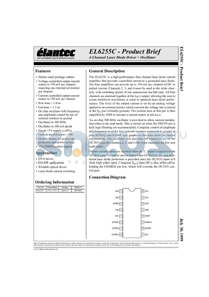 EL6255CU datasheet - 4-Channel Laser Diode Driver  Oscillator