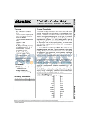EL6258CU datasheet - 3-Channel Laser Driver  Oscillator  APC Amplifier