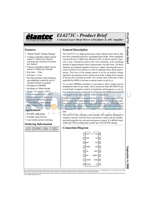 EL6273C datasheet - 3-Channel Laser Diode Driver w/Oscillator & APC Amplifier