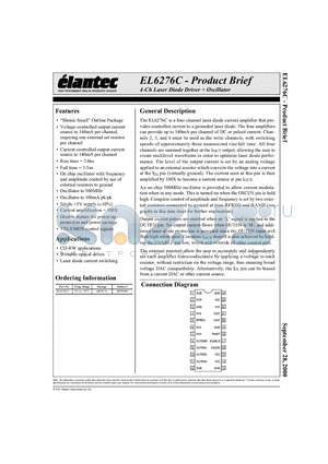 EL6276C datasheet - 4-Ch Laser Diode Driver  Oscillator