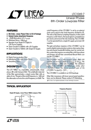 LTC1069-7C datasheet - Linear Phase 8th Order Lowpass Filter