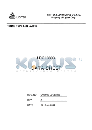 LDGL3833 datasheet - ROUND TYPE LED LAMPS