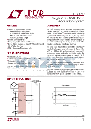 LTC1090ACJ datasheet - Single Chip 10-Bit Data Acquisition System