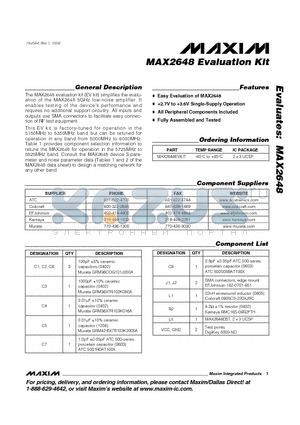 MAX2648_1 datasheet - Evaluation Kit