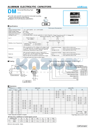 LDM2D101MERZ datasheet - ALUMINUM ELECTROLYTIC CAPACITORS