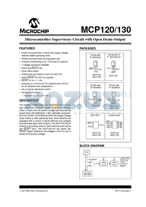 MCP120-460GI datasheet - Microcontroller Supervisory Circuit with Open Drain Output