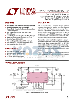 LTC1142HVCG-ADJ datasheet - Dual High Efficiency Synchronous Step-Down Switching Regulators