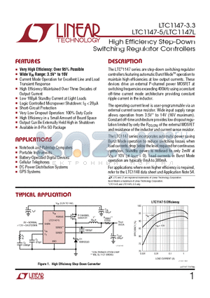 LTC1147LIS8 datasheet - High Efficiency Step-Down Switching Regulator Controllers