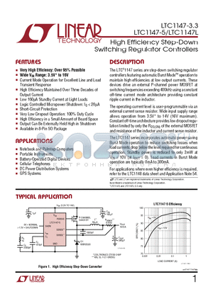 LTC1147LCS8 datasheet - High Efficiency Step-Down Switching Regulator Controllers