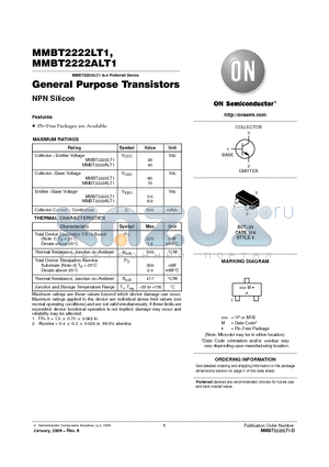 MMBT2222ALT1 datasheet - General Purpose Transistors NPN Silicon