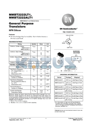 MMBT2222ALT3 datasheet - General Purpose Transistors