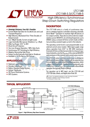 LTC1148HVCN datasheet - High Efficiency Synchronous Step-Down Switching Regulators