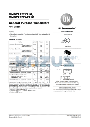 MMBT2222LT1G_09 datasheet - General Purpose Transistors