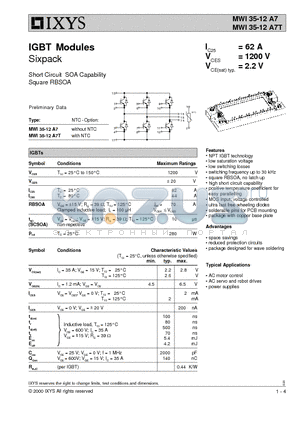 MWI35-12A7 datasheet - IGBT Modules