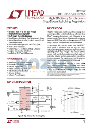 LTC1159CG-5 datasheet - High Efficiency Synchronous Step-Down Switching Regulators