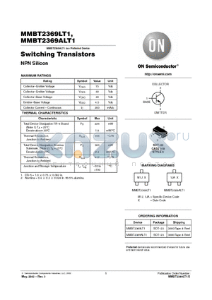 MMBT2369LT1 datasheet - Switcing Transistors