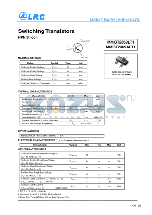MMBT2369LT1 datasheet - Switching Transistors(NPN Silicon)