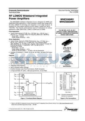 MWIC930NR1 datasheet - RF LDMOS Wideband Integrated Power Amplifiers