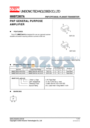 MMBT2907AL-AE3-6-R datasheet - PNP GENERAL PURPOSE AMPLIFIER