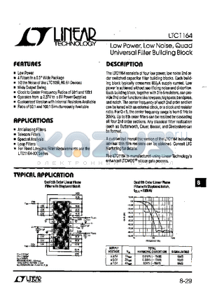 LTC1164A datasheet - Low Power, Low Noise, Quad Universal Filter Building Block