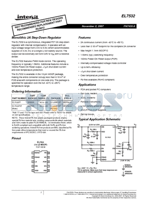 EL7532 datasheet - Monolithic 2A Step-Down Regulator